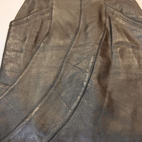 Vintage Giorgio Saint Angel Leather Pencil Skirt 6 Dinkie Tang‎ High Waisted 80s - Picture 3 of 13